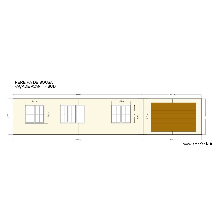 FACADE  PEREIRA  AVANT. Plan de 0 pièce et 0 m2