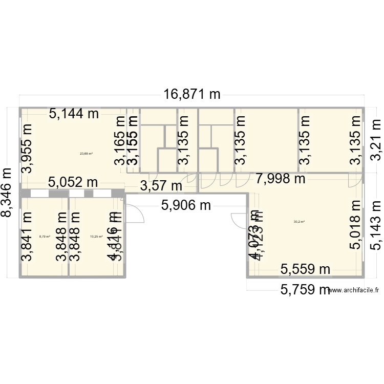 MARSEILLE3. Plan de 16 pièces et 108 m2