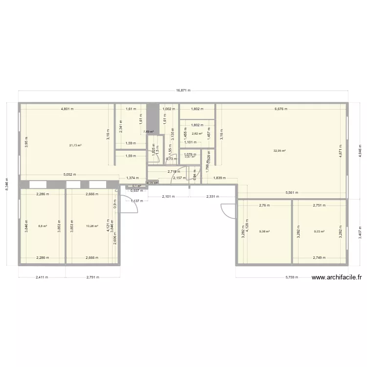 MARSEILLE3. Plan de 13  et 107 m²