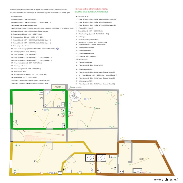 RDC Bianca Ledru rollin. Plan de 8 pièces et 146 m2