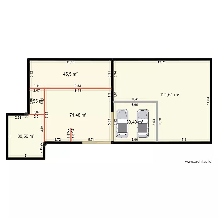test. Plan de 6 pièces et 310 m²