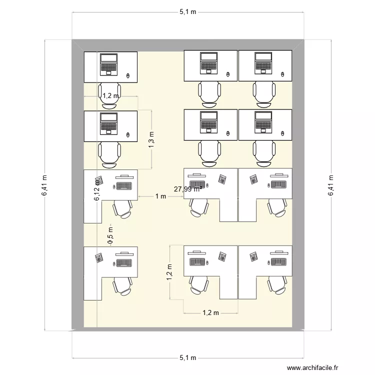sala. Plan de 1 Pièce et 28 m² sala. Plan de 1 Pièce et 28 m²
