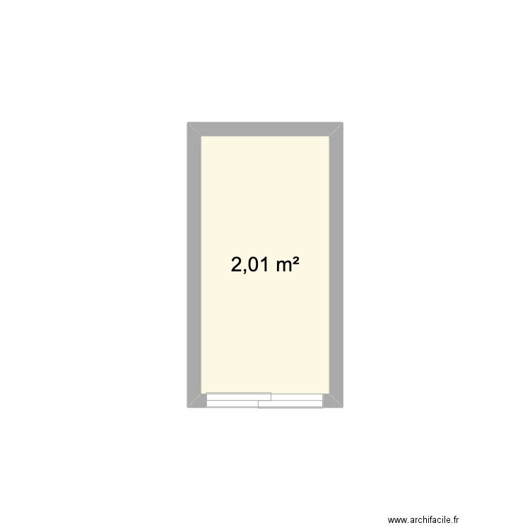 berging. Plan de 1 pièce et 2 m2