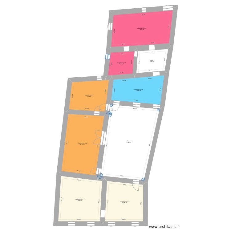 16  CONTI rdc OK. Plan de 16 pièces et 470 m2
