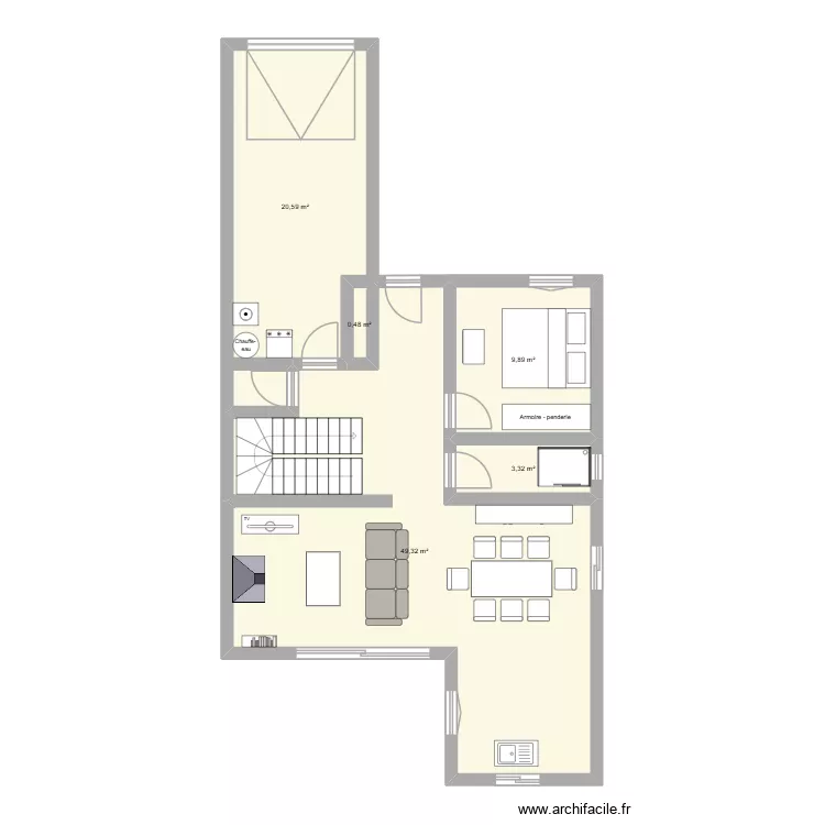 Riantec plain-pied. Plan de 5 et 84 m² Riantec plain-pied. Plan de 5 et 84 m²