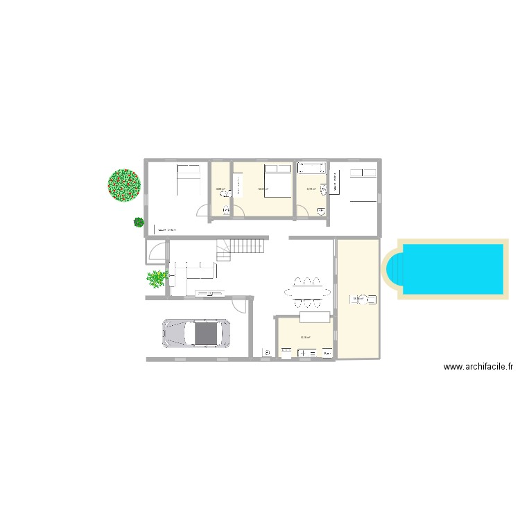 chez moi. Plan de 5 pièces et 48 m2