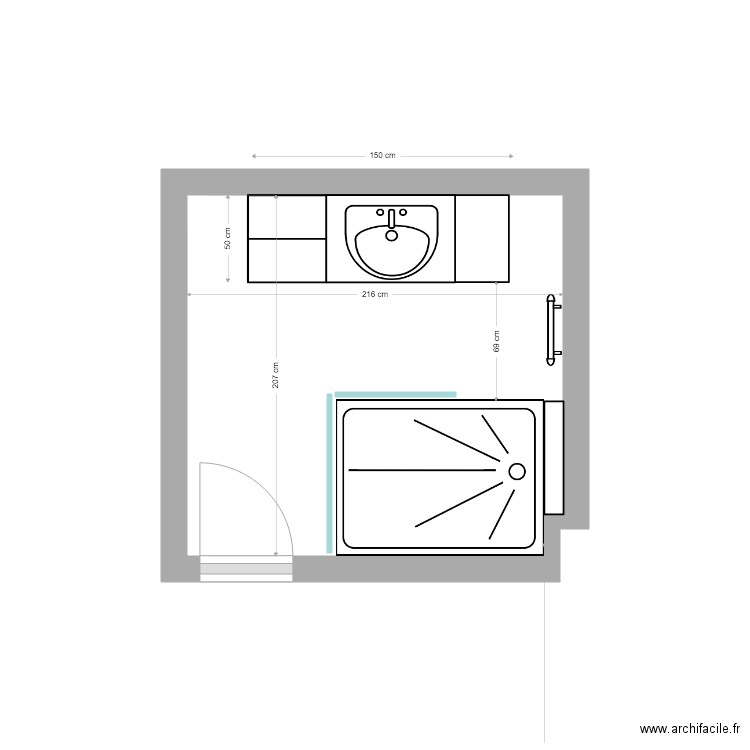 sdb rdc projet B. Plan de 0 pièce et 0 m2