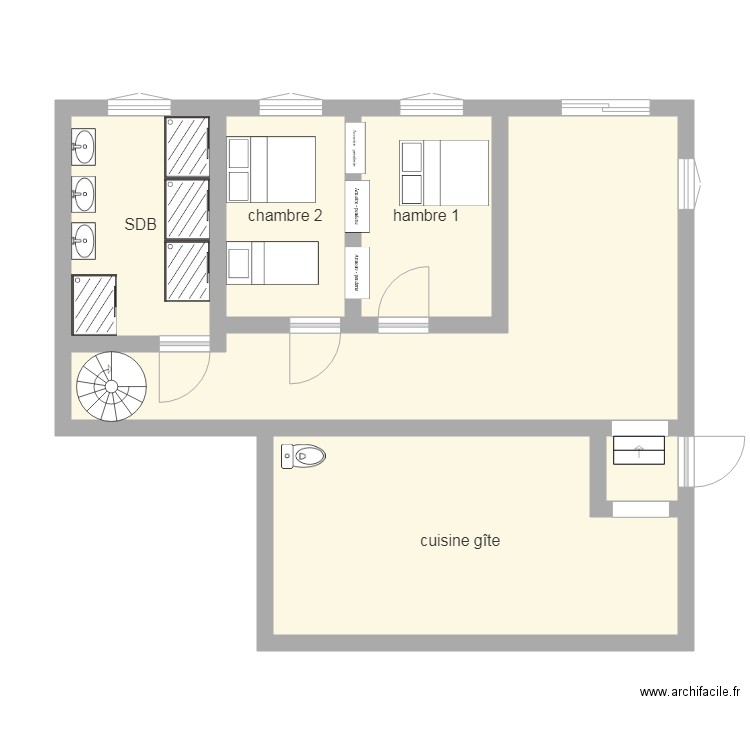 rdc gîte collectif. Plan de 0 pièce et 0 m2