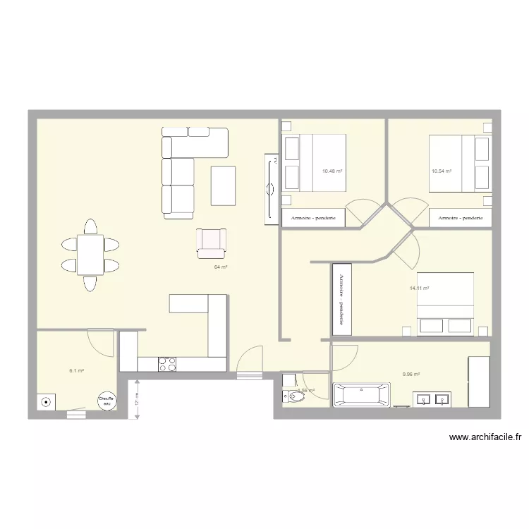 Maison projet sketchup. Plan de 