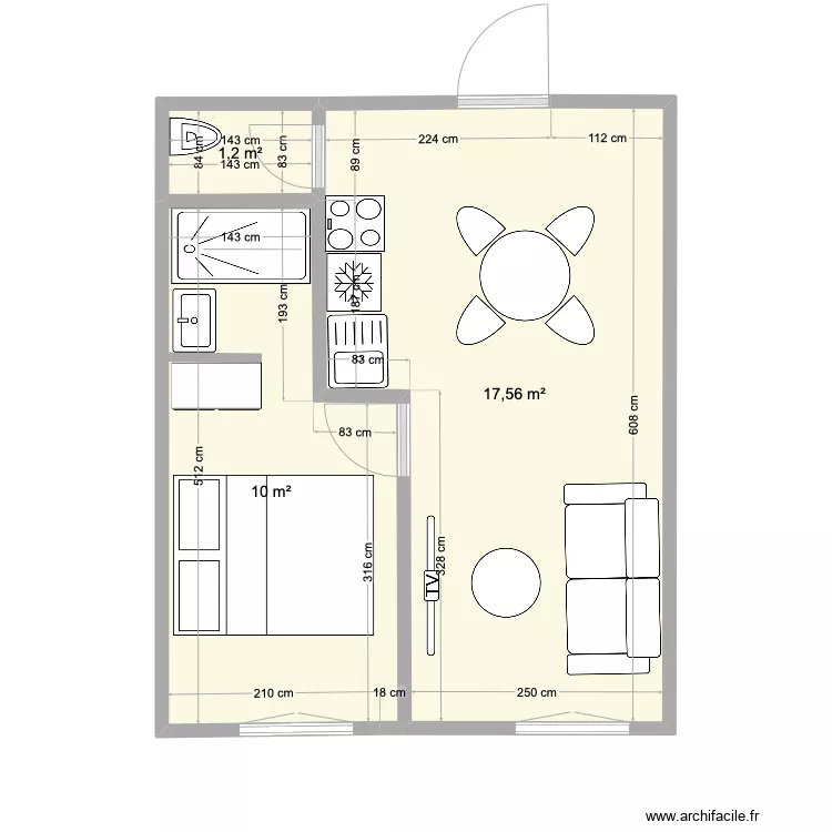 STUDIO FF. Plan de 