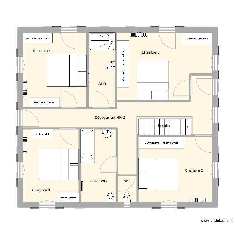 562. Plan de 21 pièces et 319 m2