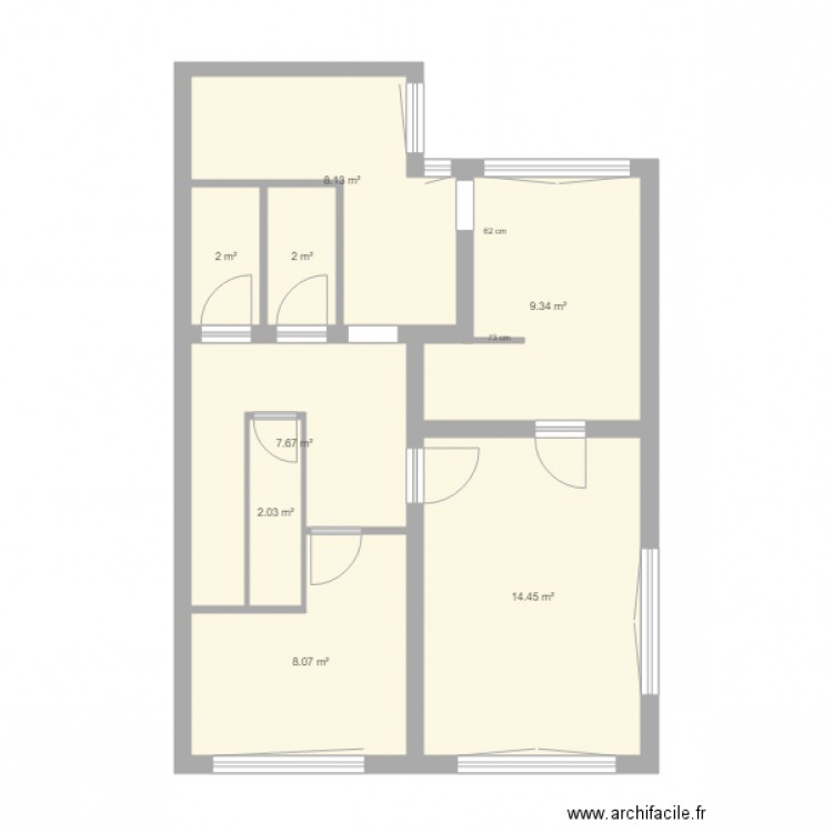 Etage sans annexe sans meuble. Plan de 0 pièce et 0 m2