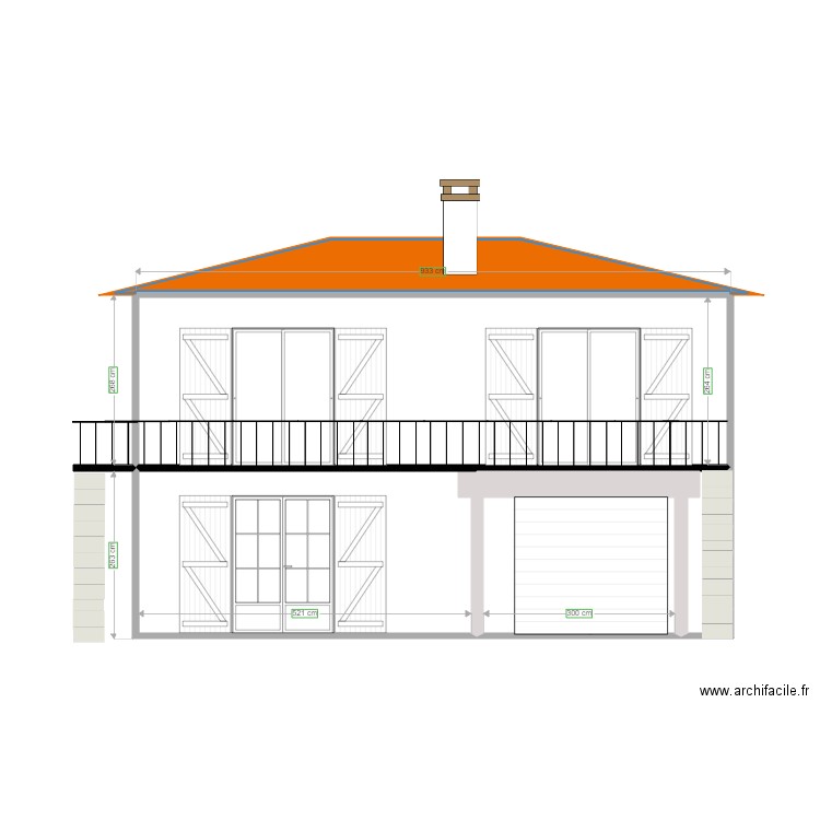 Facade sud AVT. Plan de 0 pièce et 0 m2