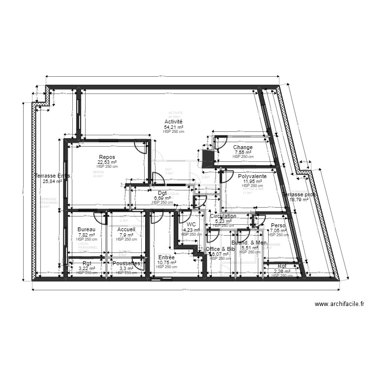 92 VANVES 22 Coche Fr JL Archi porteurs V ArL. Plan de 18 pièces et 211 m2