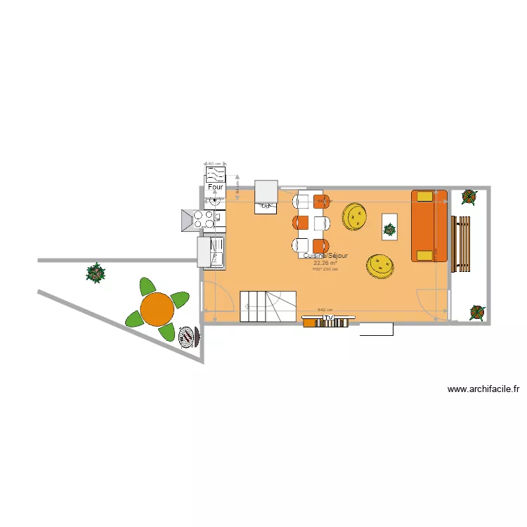 cuisine salon. Plan de cuisine salon. Plan de