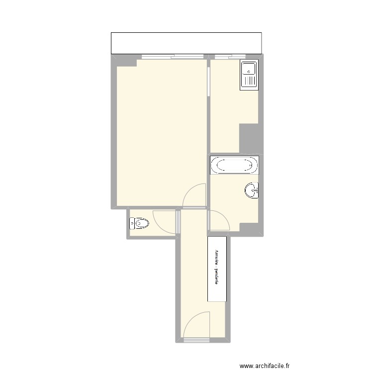 PHA. Plan de 5 pièces et 26 m2