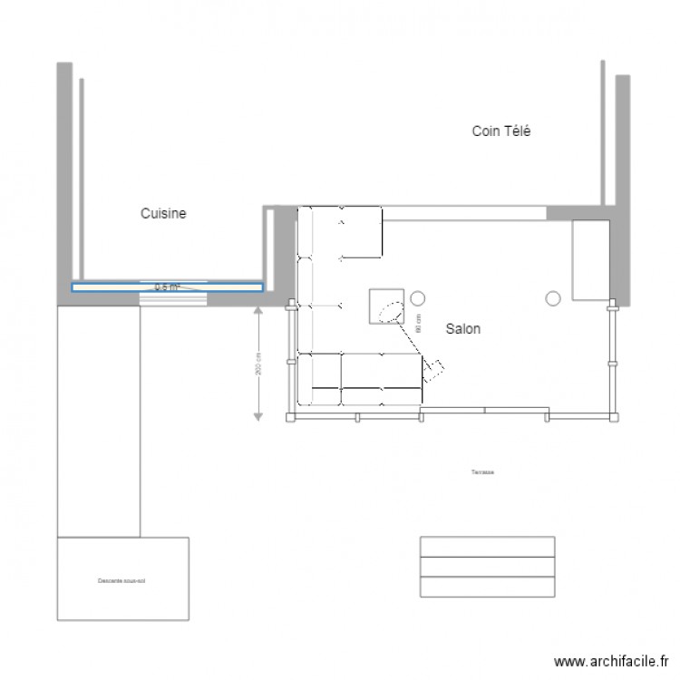 Taillard Rez de Chaussée projet 1. Plan de 0 pièce et 0 m2