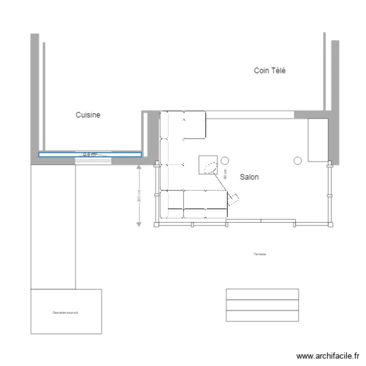 Taillard Rez de Chauss&eacute;e projet 1. Plan de 