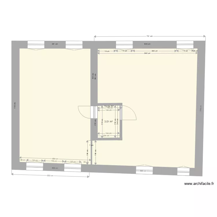 jacobins  2 Etage brut. Plan de 