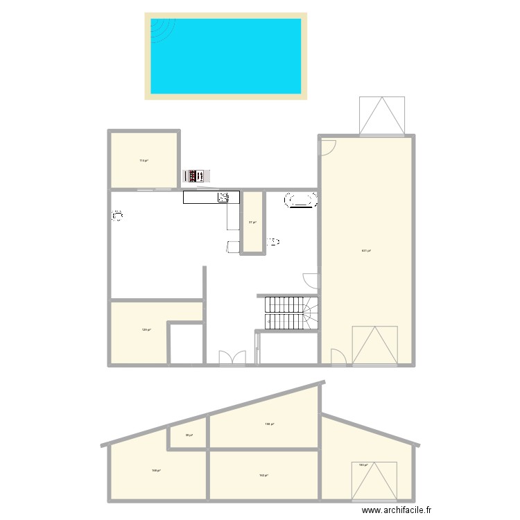 maison 1.2. Plan de 13 pièces et 179 m2