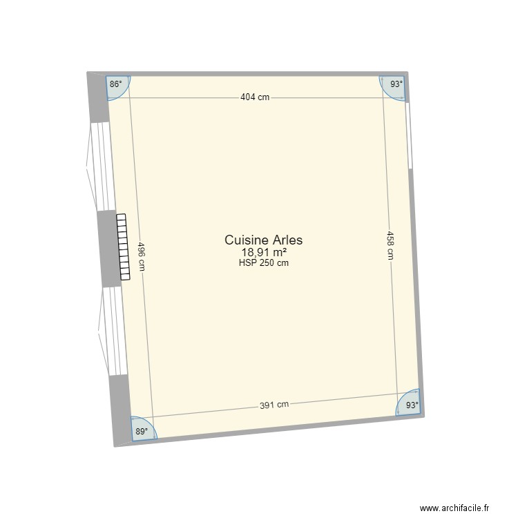 Cuisine Arles mesures finales. Plan de 0 pièce et 0 m2
