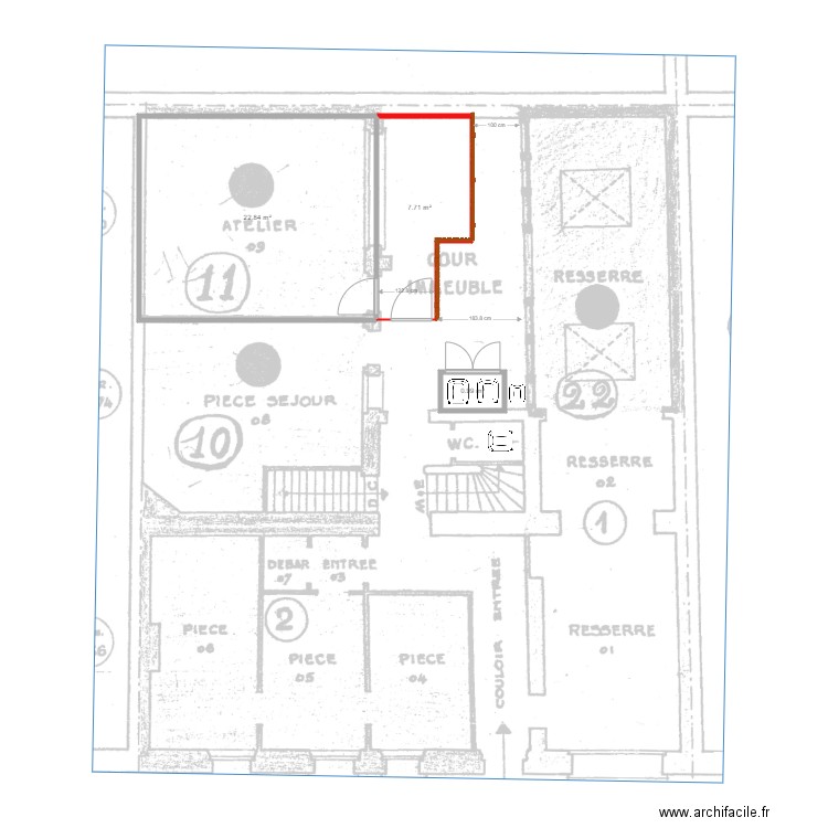 cour courtois delimitations. Plan de 0 pièce et 0 m2