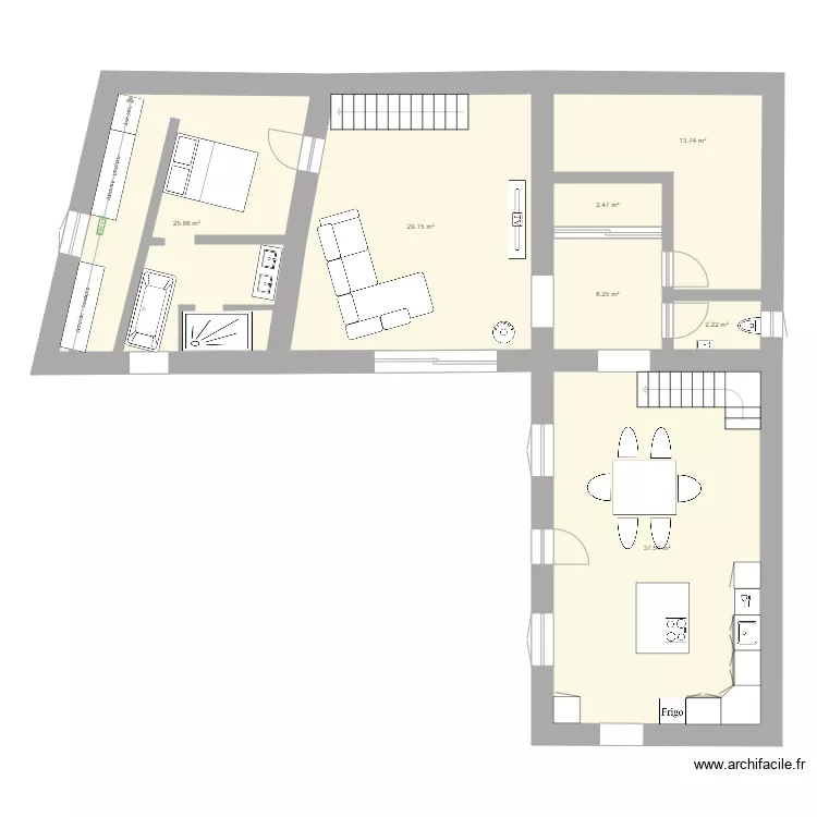Maison RDC. Plan de 