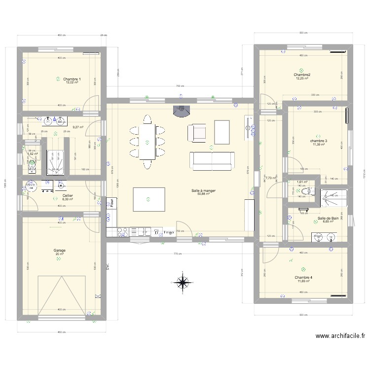 MAISON COTE CHAT. Plan de 12 pièces et 151 m2