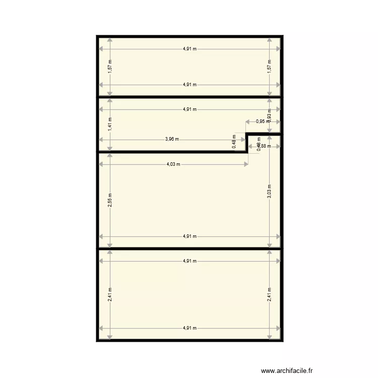 Etage C&eacute;line Michel Ougr&eacute;e. Plan de 
