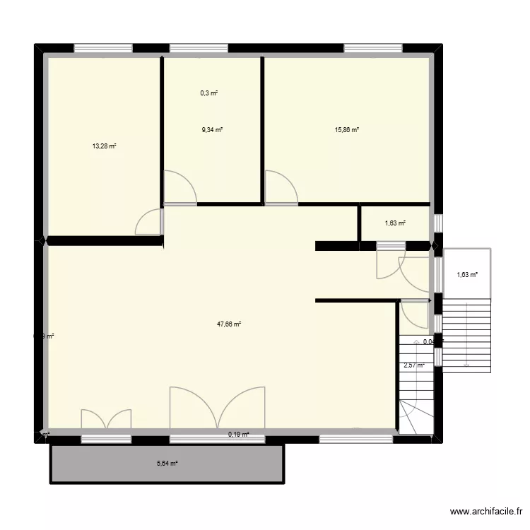 maison murs. Plan de 13  et 98 m²