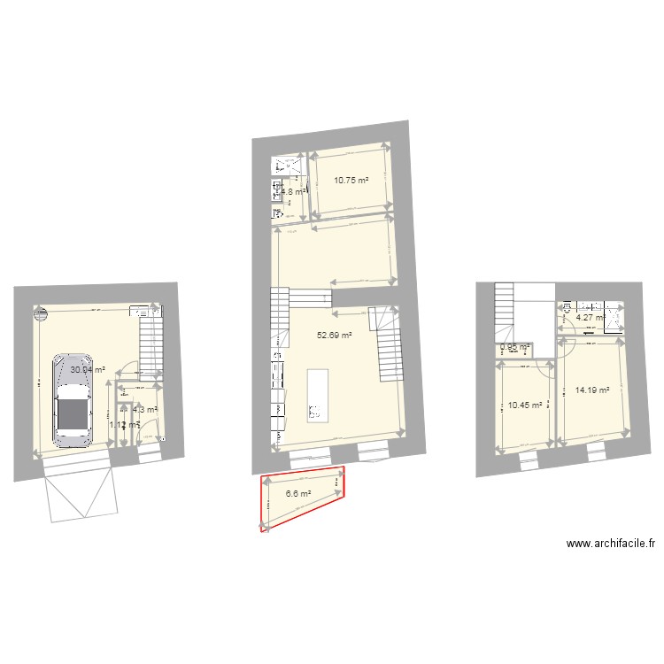 plan maison balcon. Plan de 0 pièce et 0 m2