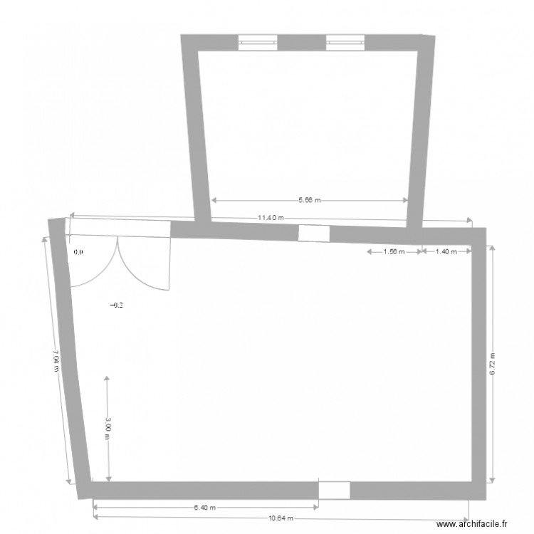 plan  chouvel  etat des lieux niveau grange  futur dalle RDC . Plan de 0 pièce et 0 m2