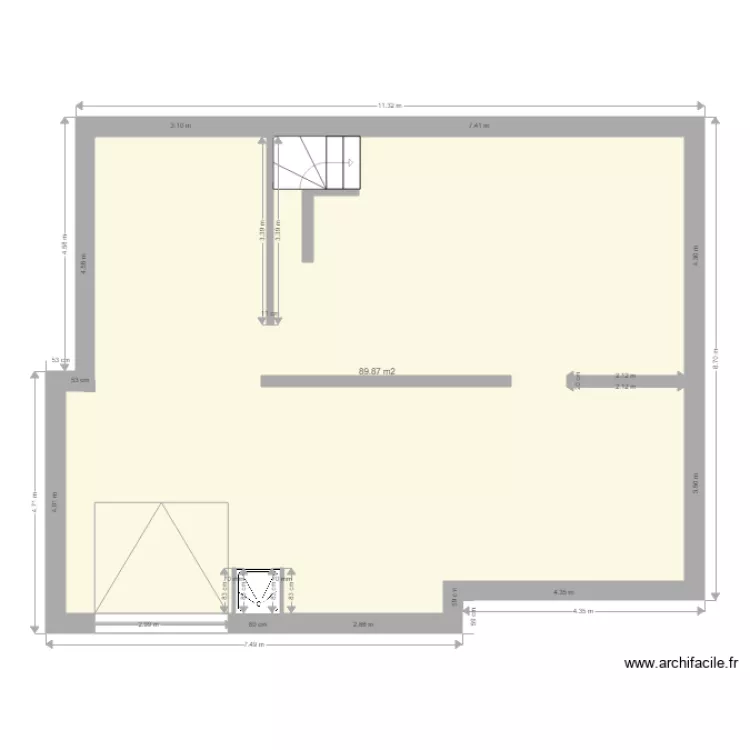 Maison avant travaux. Plan de 