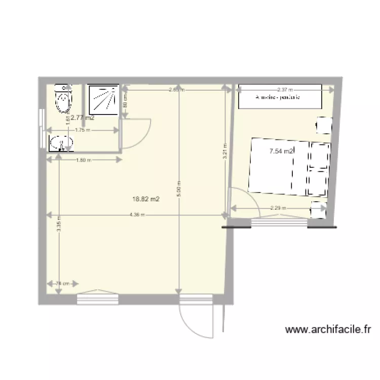 PETITE MAISON AGRANDISSEMENT. Plan de 