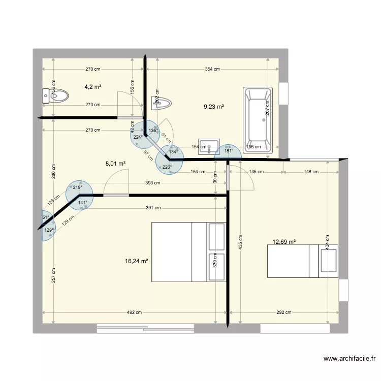 maison 1er &eacute;tage  version initiale. Plan de 