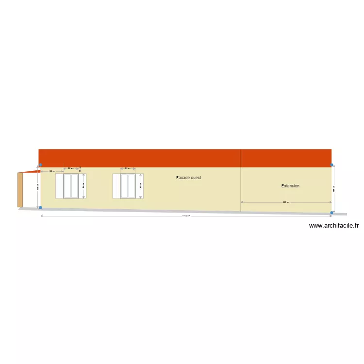 facade ouest. Plan de facade ouest. Plan de
