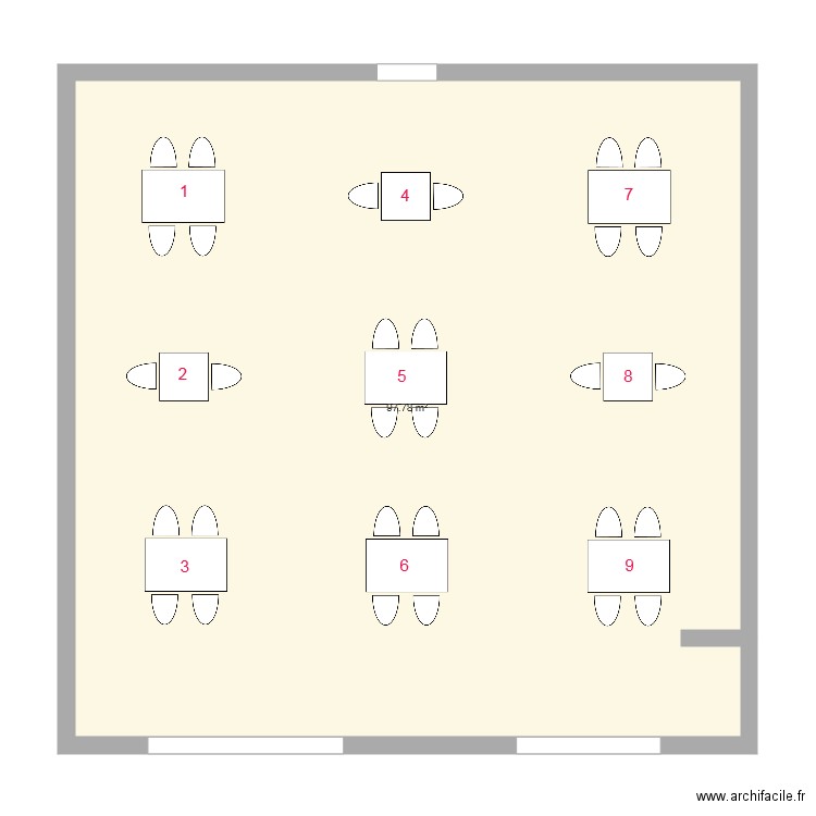 plan de salle. Plan de 0 pièce et 0 m2