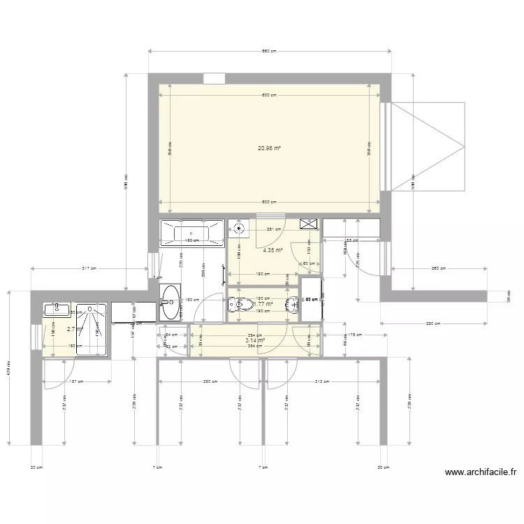 Aménagement partie NW de la maison V2. Plan de Aménagement partie NW de la maison V2. Plan de