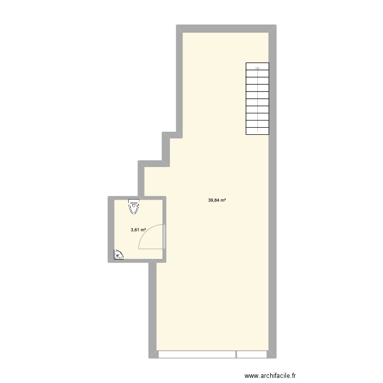 BAR A SALADE LOCAL ACTUEL . Plan de 2 pièces et 43 m2