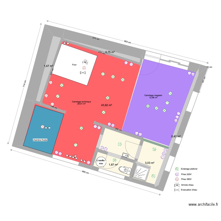 Boulangerie l'houseaux - artisans. Plan de 6 pièces et 51 m2