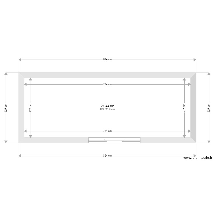 essai 1. Plan de 1 pièce et 21 m2