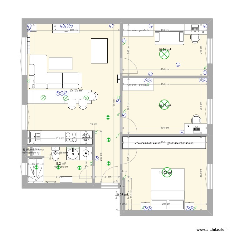 Erronkari 3 elec. Plan de 7 pièces et 67 m2