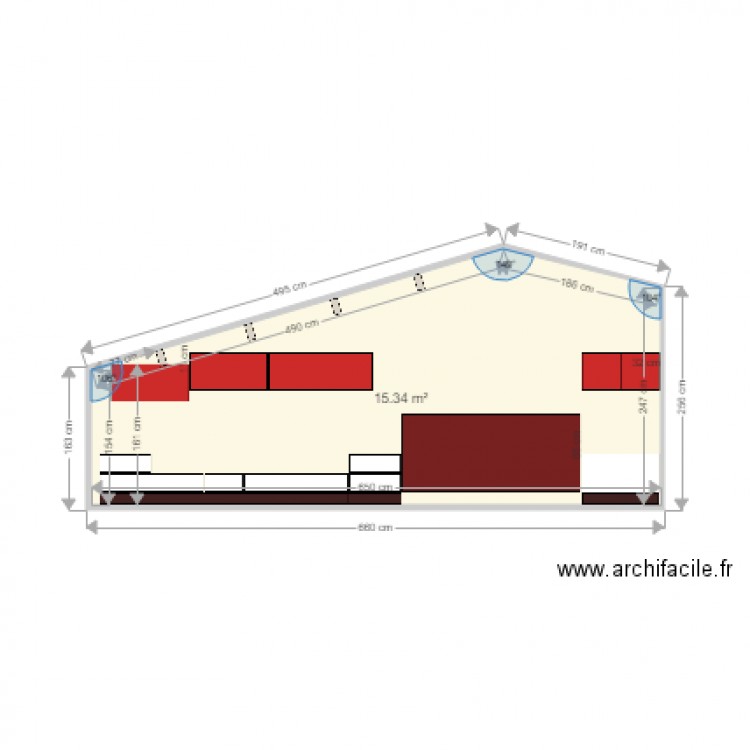 Chambre 1er paroi nord modif 2. Plan de 0 pièce et 0 m2