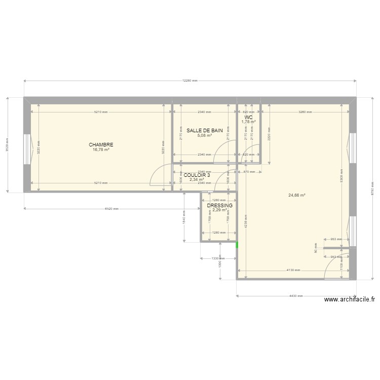 RENOVATION SAINT VALLIER PLAN PROJET 1309. Plan de 6 pièces et 53 m2