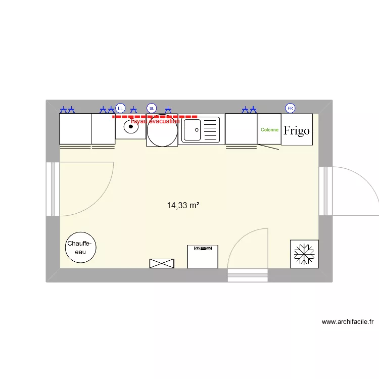 Am&eacute;nagement buanderie. Plan de 