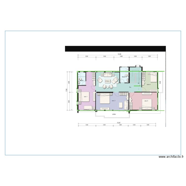 Projet 750 x1500 étage. Plan de 0 pièce et 0 m2