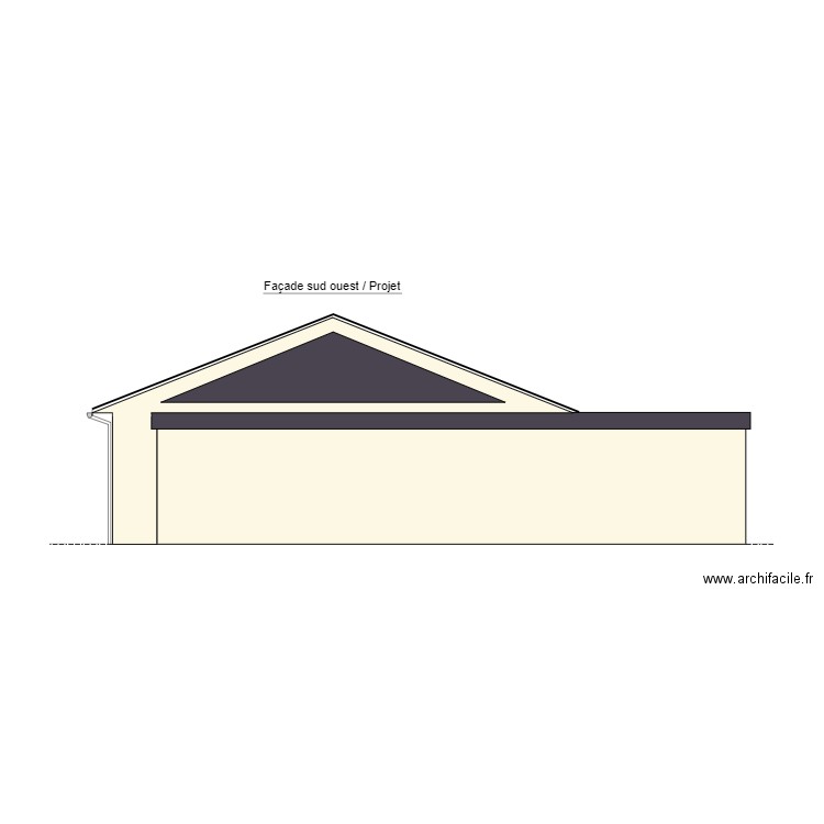 Façade sud-ouest / Projet MODIF. Plan de 0 pièce et 0 m2