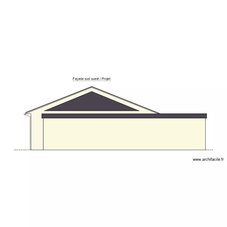 Fa&ccedil;ade sud-ouest / Projet MODIF. Plan de 
