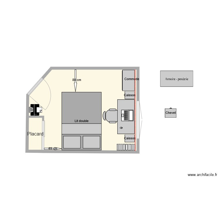 Chambre version 2. Plan de 0 pièce et 0 m2