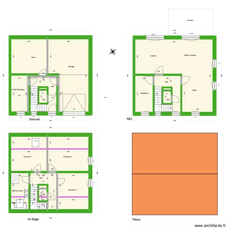 Pont Jumel&eacute;es 9.40m. Plan de 24  et 209 m²